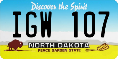 ND license plate IGW107