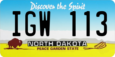 ND license plate IGW113