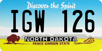 ND license plate IGW126