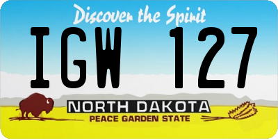 ND license plate IGW127