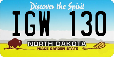 ND license plate IGW130