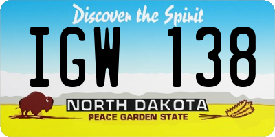 ND license plate IGW138