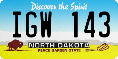 ND license plate IGW143