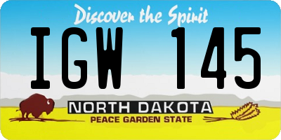 ND license plate IGW145
