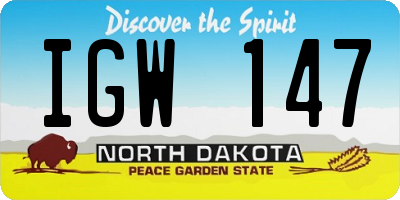 ND license plate IGW147