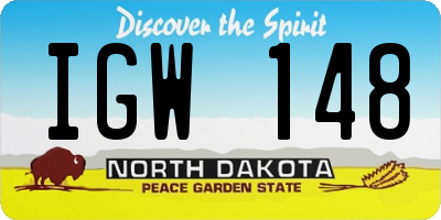 ND license plate IGW148