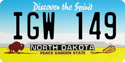 ND license plate IGW149