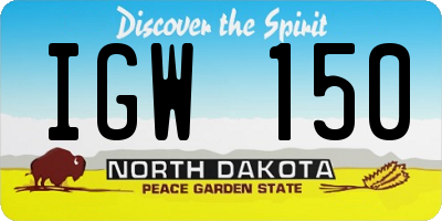 ND license plate IGW150