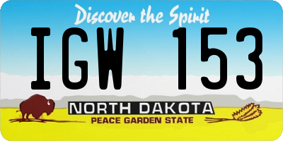 ND license plate IGW153