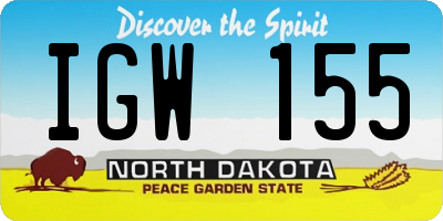 ND license plate IGW155