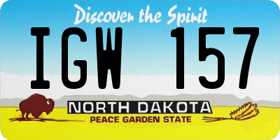 ND license plate IGW157