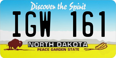 ND license plate IGW161