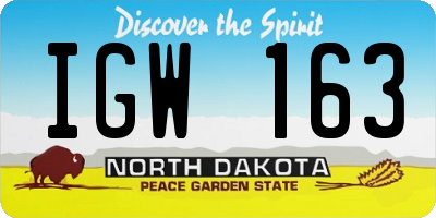 ND license plate IGW163