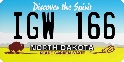 ND license plate IGW166