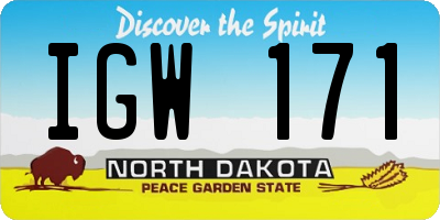 ND license plate IGW171