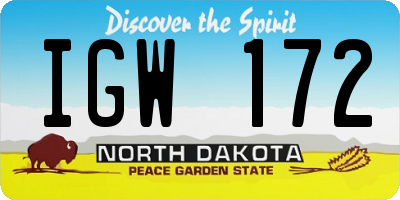 ND license plate IGW172