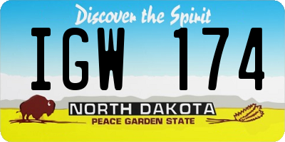 ND license plate IGW174