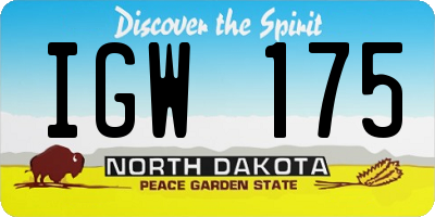 ND license plate IGW175
