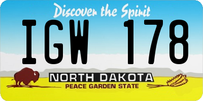 ND license plate IGW178