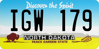 ND license plate IGW179
