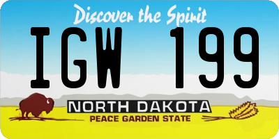 ND license plate IGW199