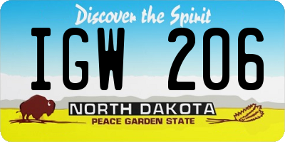 ND license plate IGW206