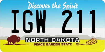 ND license plate IGW211