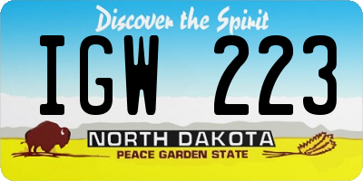 ND license plate IGW223