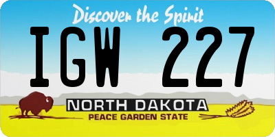 ND license plate IGW227