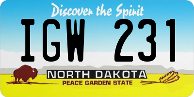 ND license plate IGW231