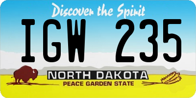 ND license plate IGW235