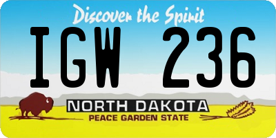 ND license plate IGW236