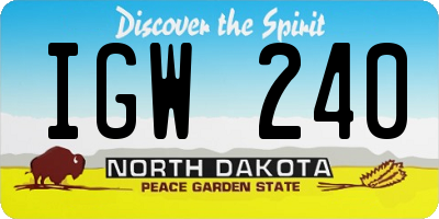 ND license plate IGW240