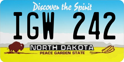 ND license plate IGW242