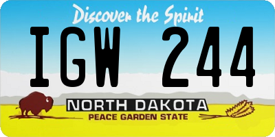 ND license plate IGW244