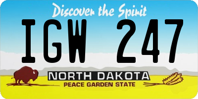 ND license plate IGW247