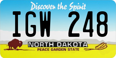 ND license plate IGW248