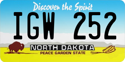 ND license plate IGW252