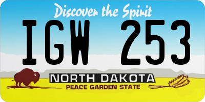 ND license plate IGW253