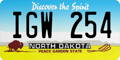 ND license plate IGW254