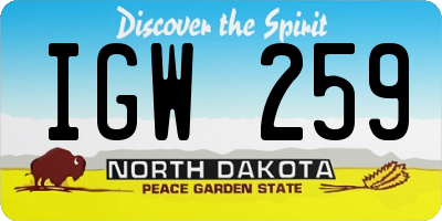ND license plate IGW259