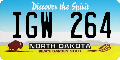 ND license plate IGW264