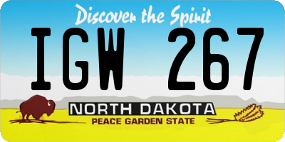 ND license plate IGW267