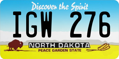 ND license plate IGW276
