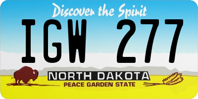 ND license plate IGW277