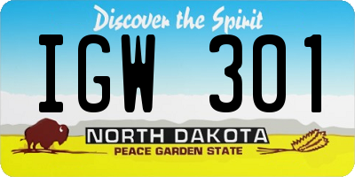 ND license plate IGW301