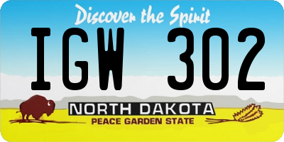 ND license plate IGW302