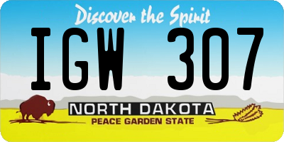 ND license plate IGW307