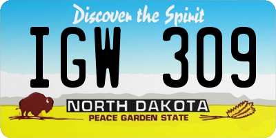 ND license plate IGW309