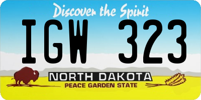 ND license plate IGW323